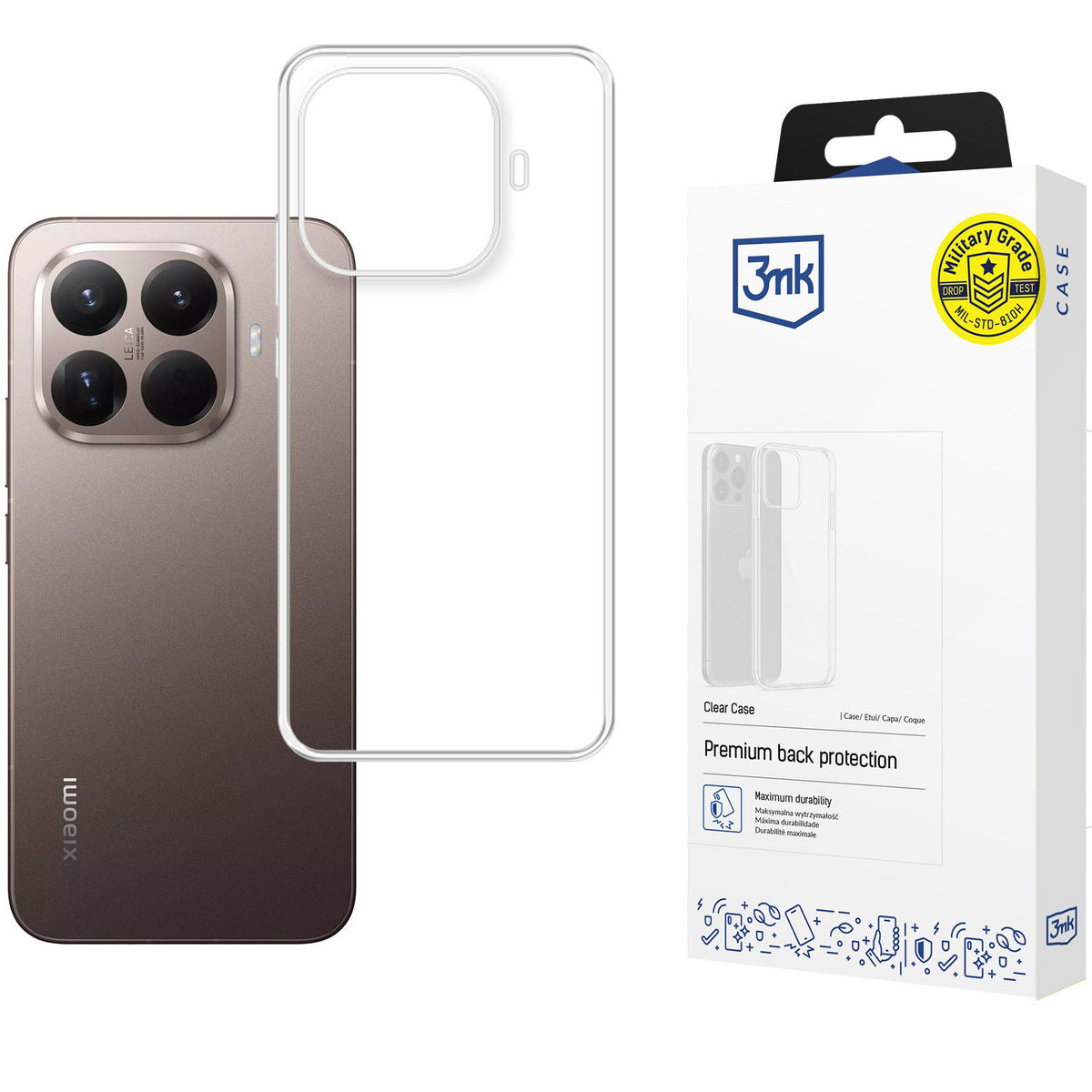 Handyhülle für Xiaomi 15T Pro, 3mk Clear Case, Transparent