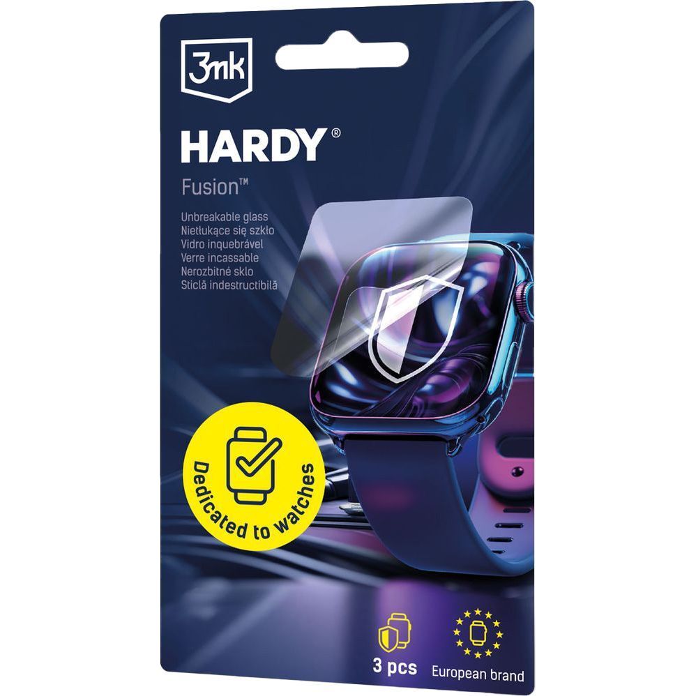 Hybridglas für Smartwatch Garmin Forerunner 165 / 165 Music, 3mk Hardy Fusion, 3 Stück