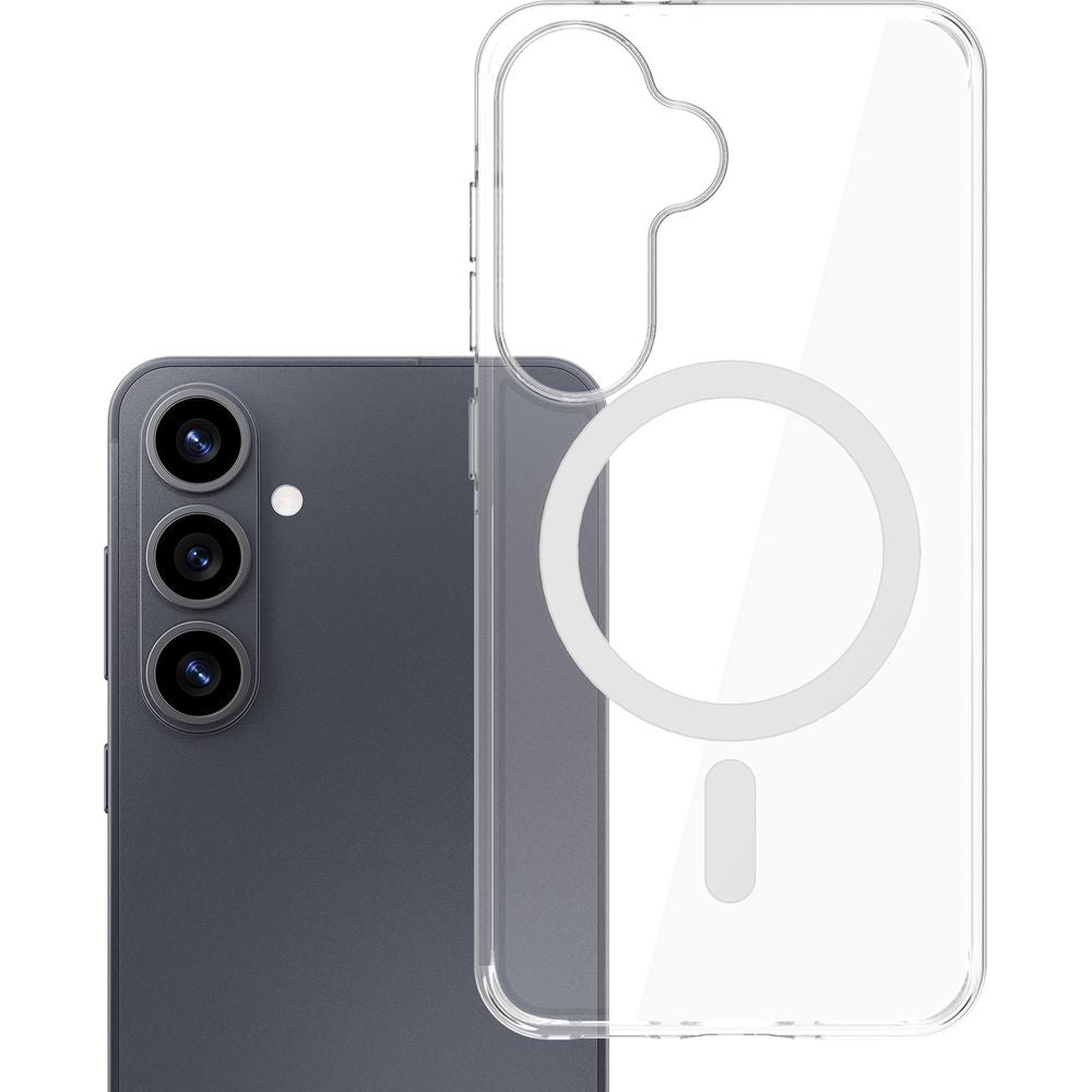 Handyhülle für Galaxy S26, 3mk EverClear MagCase mit MagSafe, Transparent mit weißem Magneten