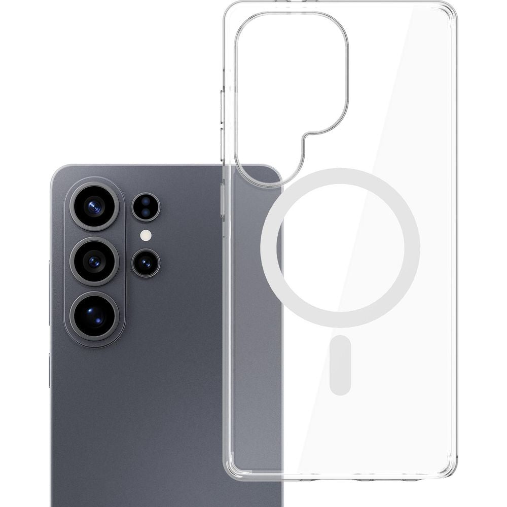 Handyhülle für Galaxy S26 Ultra, 3mk EverClear MagCase mit MagSafe, Transparent mit weißem Magneten
