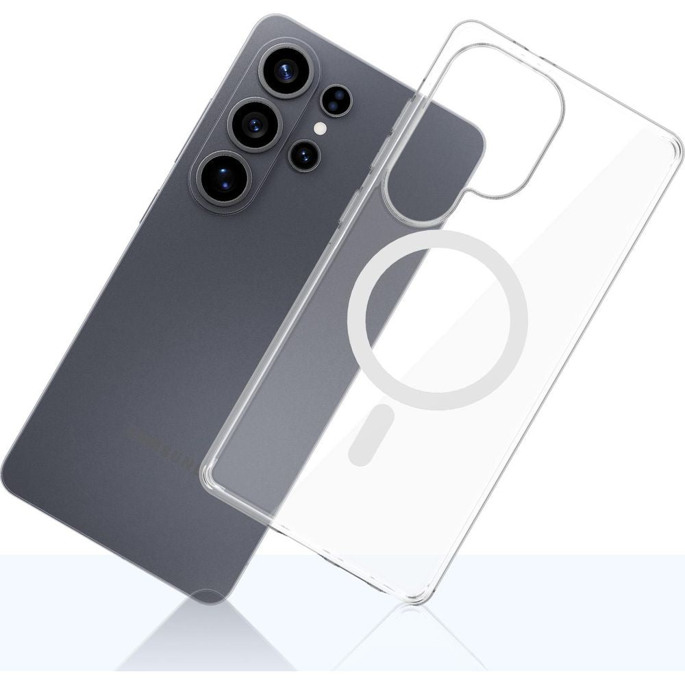 Handyhülle für Galaxy S26 Ultra, 3mk EverClear MagCase mit MagSafe, Transparent mit weißem Magneten
