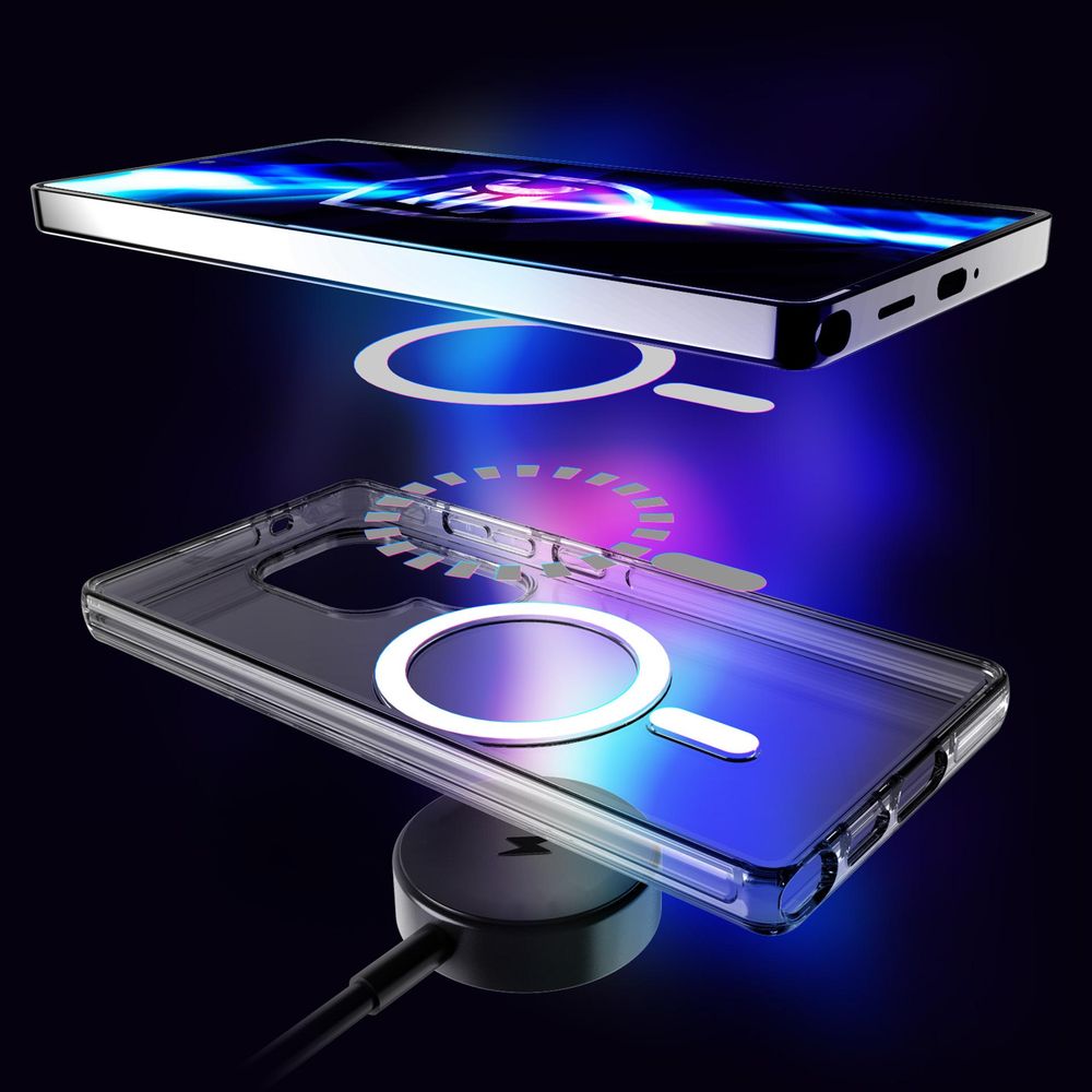 Handyhülle für Galaxy S26 Ultra, 3mk EverClear MagCase mit MagSafe, Transparent mit weißem Magneten