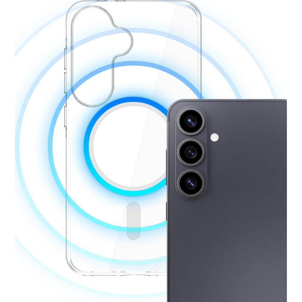 Handyhülle für Galaxy S26 Plus, 3mk EverClear MagCase mit MagSafe, Transparent mit weißem Magneten