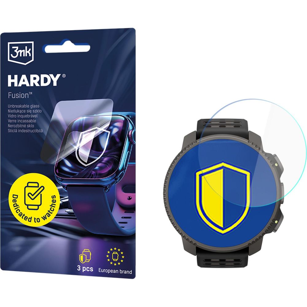 Hybridglas für Smartwatch Suunto Vertical 2, 3mk Hardy Fusion, 3 Stück