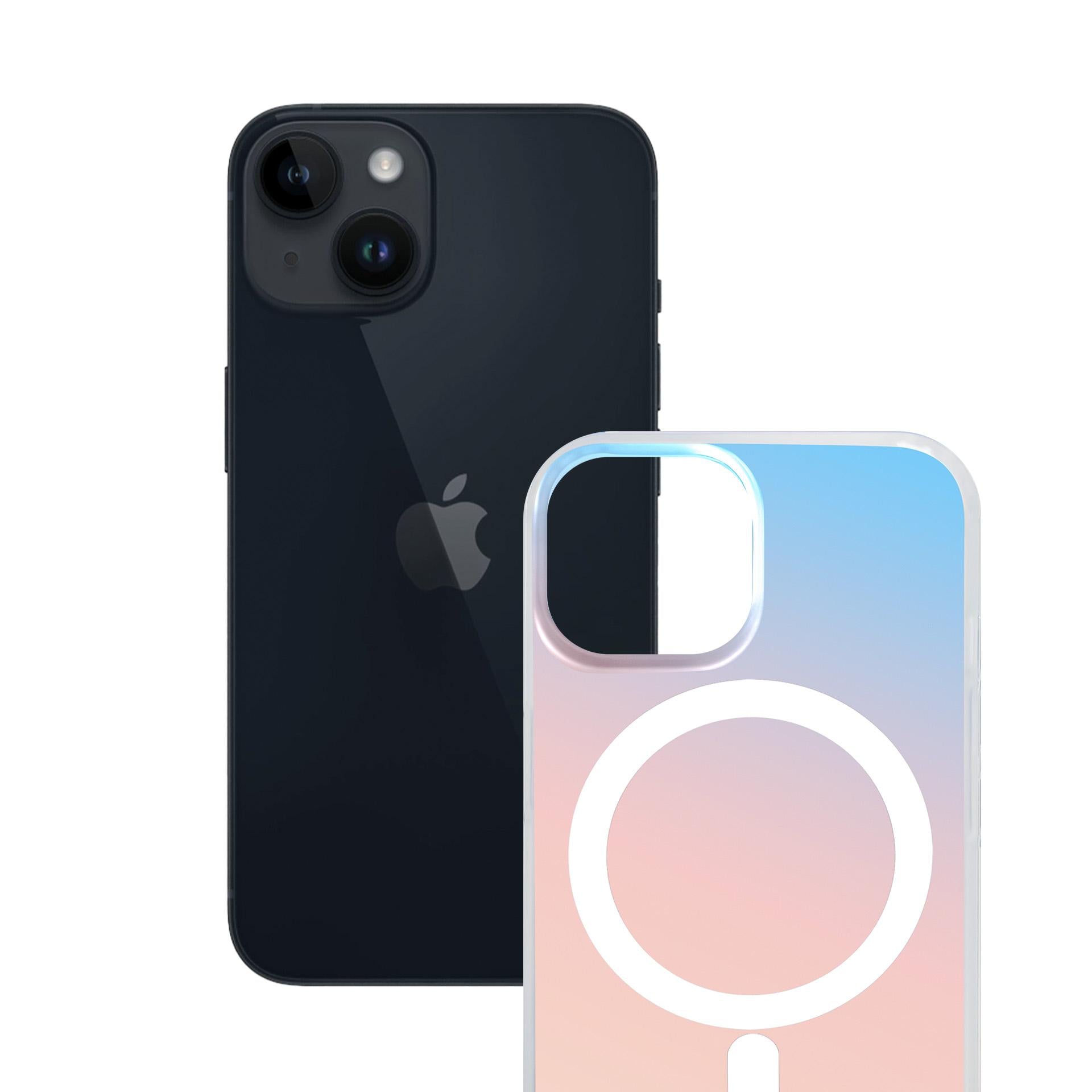 Handyhülle für iPhone 14, 3mk Hardy PrisMag Case mit MagSafe, holografisch
