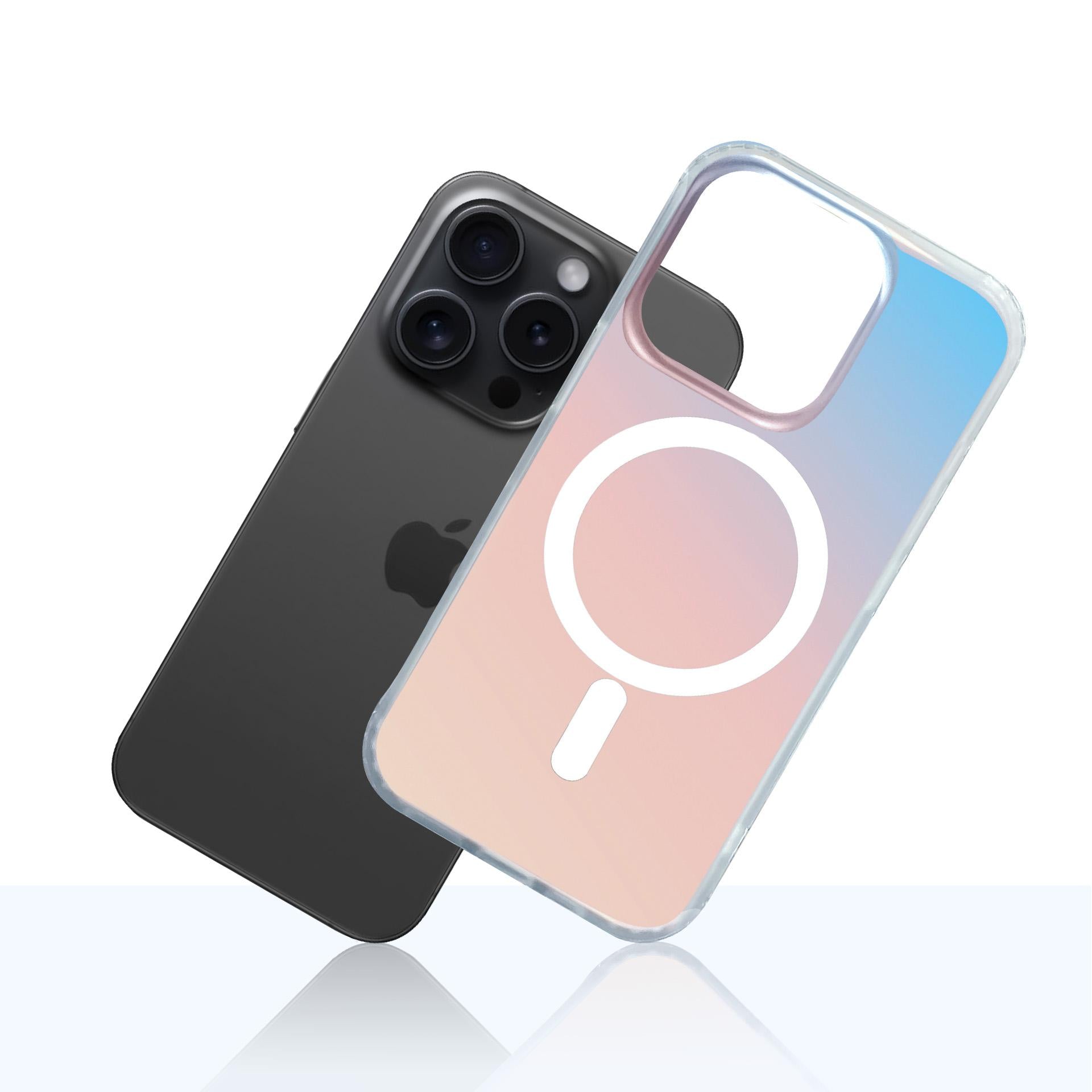 Handyhülle für iPhone 14 Pro Max, 3mk Hardy PrisMag Case mit MagSafe, holografisch