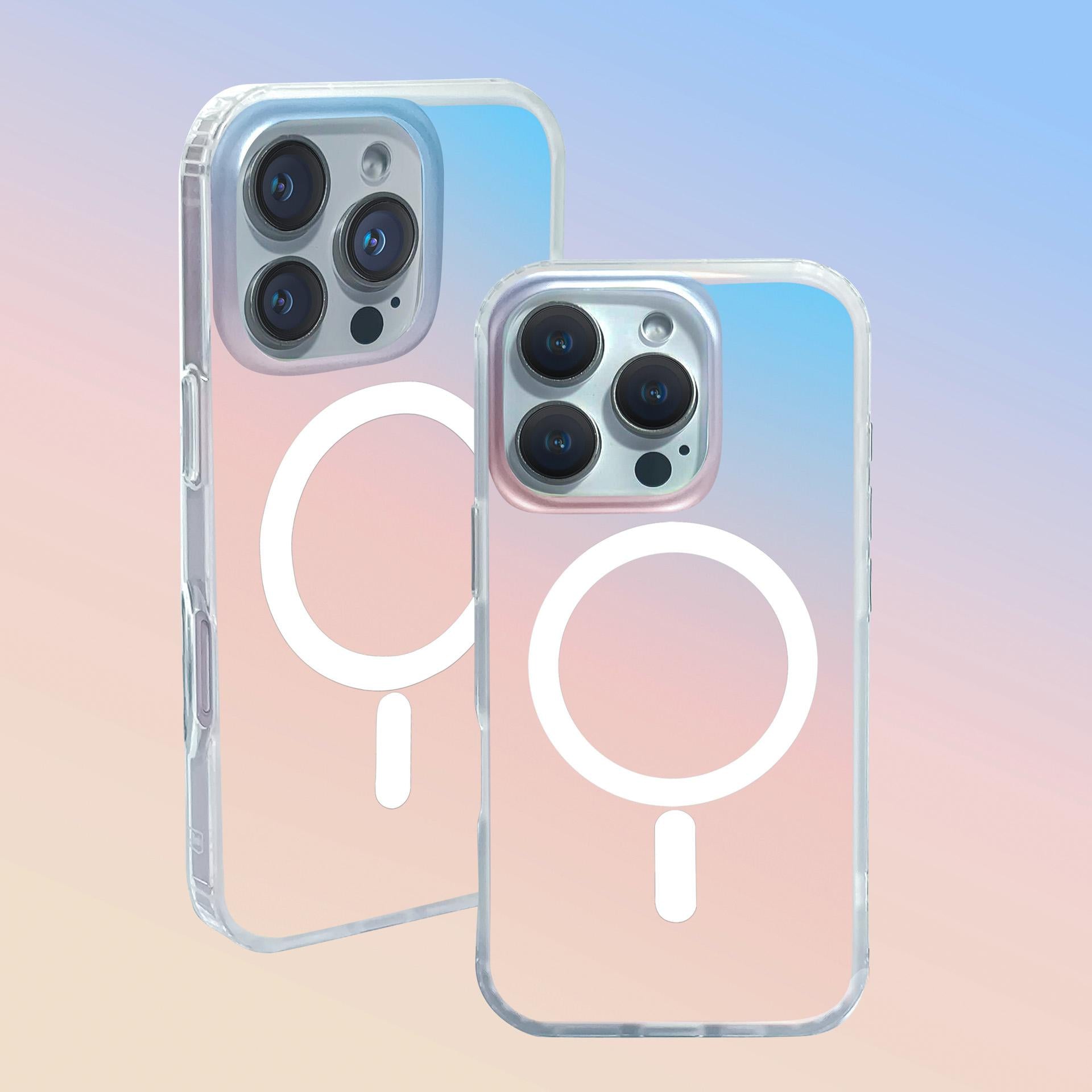 Handyhülle für iPhone 14 Pro Max, 3mk Hardy PrisMag Case mit MagSafe, holografisch