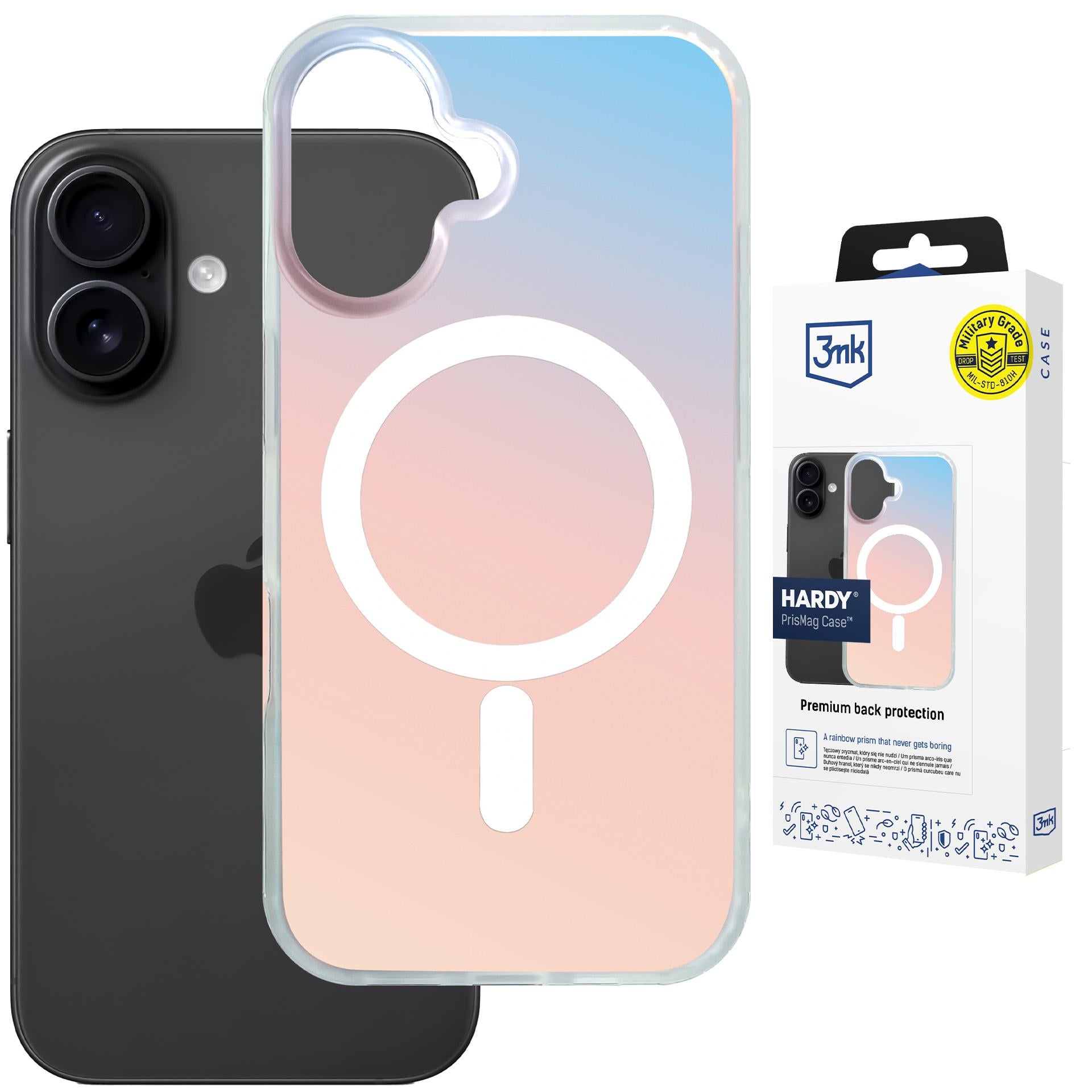 Handyhülle für iPhone 17, 3mk Hardy PrisMag Case mit MagSafe, holografisch