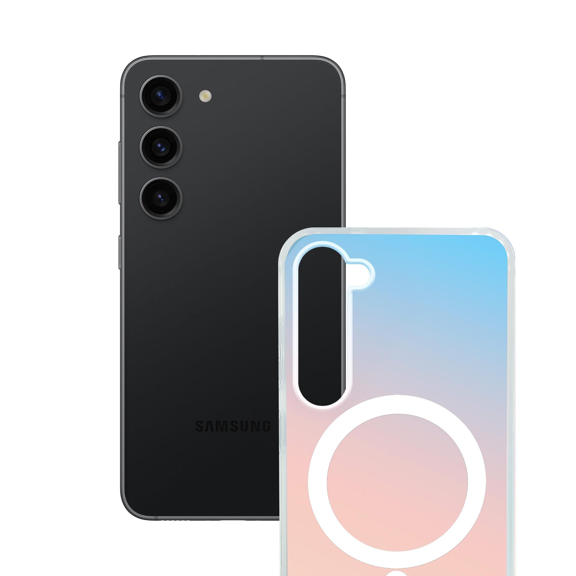 Handyhülle für Galaxy S23, 3mk Hardy PrisMag Case mit MagSafe, holografisch