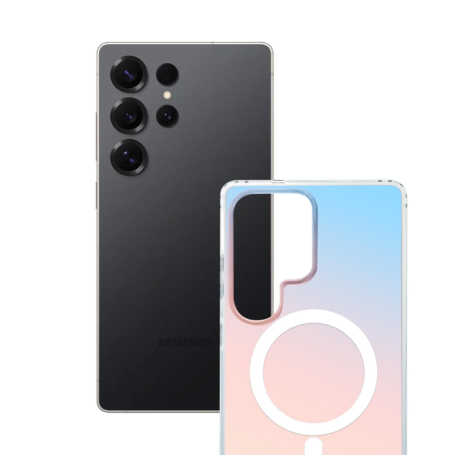 Handyhülle für Galaxy S23 Ultra, 3mk Hardy PrisMag Case mit MagSafe, holografisch