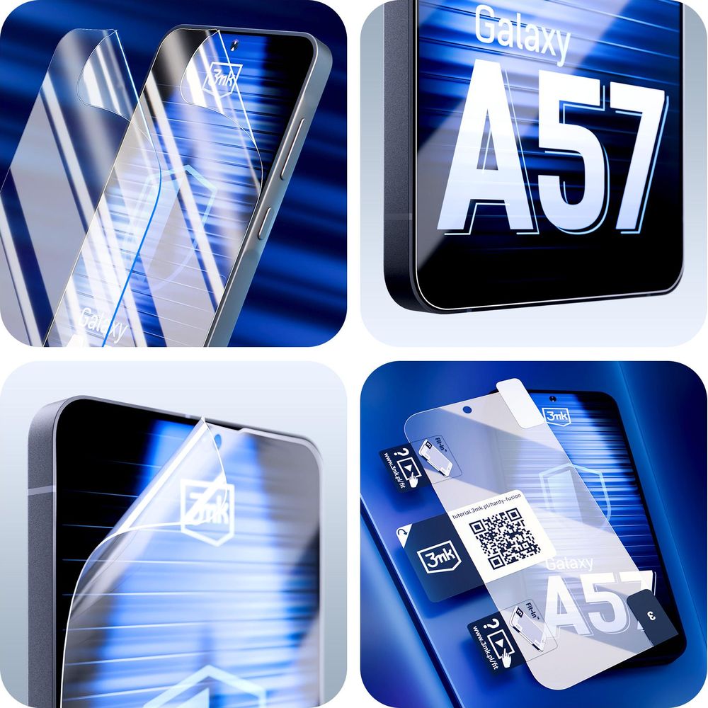 Hybridglas für Galaxy A57 5G, 3mk Hardy Fusion, 2 Stück