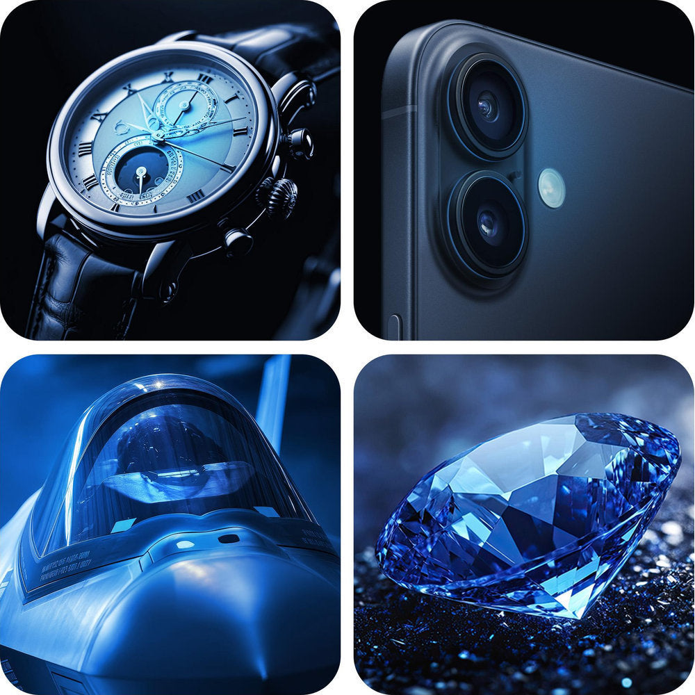 Saphirglas für die Kamera mit Applikator für Apple iPhone 17 / 16 Plus / 16, 3mk Hardy Sapphire Lens, Schwarz (4/9)