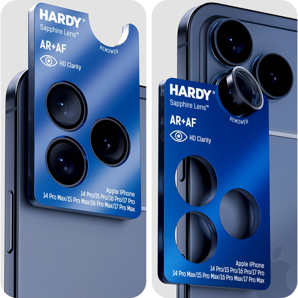 Saphirglas für die Kamera mit Applikator für Apple iPhone 17 Pro Max / 17 Pro / 16 Pro Max / 16 Pro / 15 Pro Max / 15 Pro / 14 Pro Max / 14 Pro, 3mk Hardy Sapphire Lens, Schwarz (8/9)