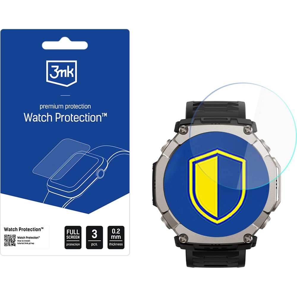 Hybridglas für Amazfit T-Rex Ultra 2, 3mk Watch Protection, 3 Stück