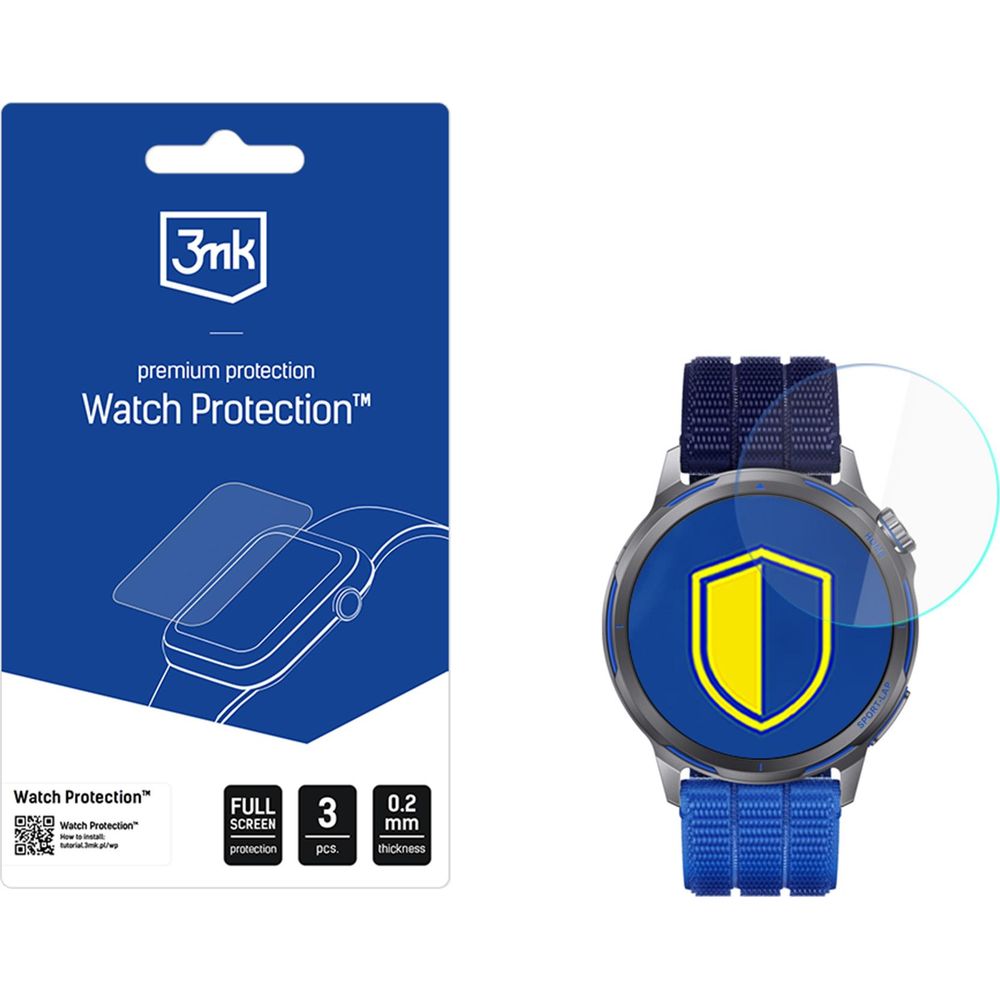 Hybridglas für Huawei Watch GT Runner 2, 3mk Watch Protection, 3 Stück