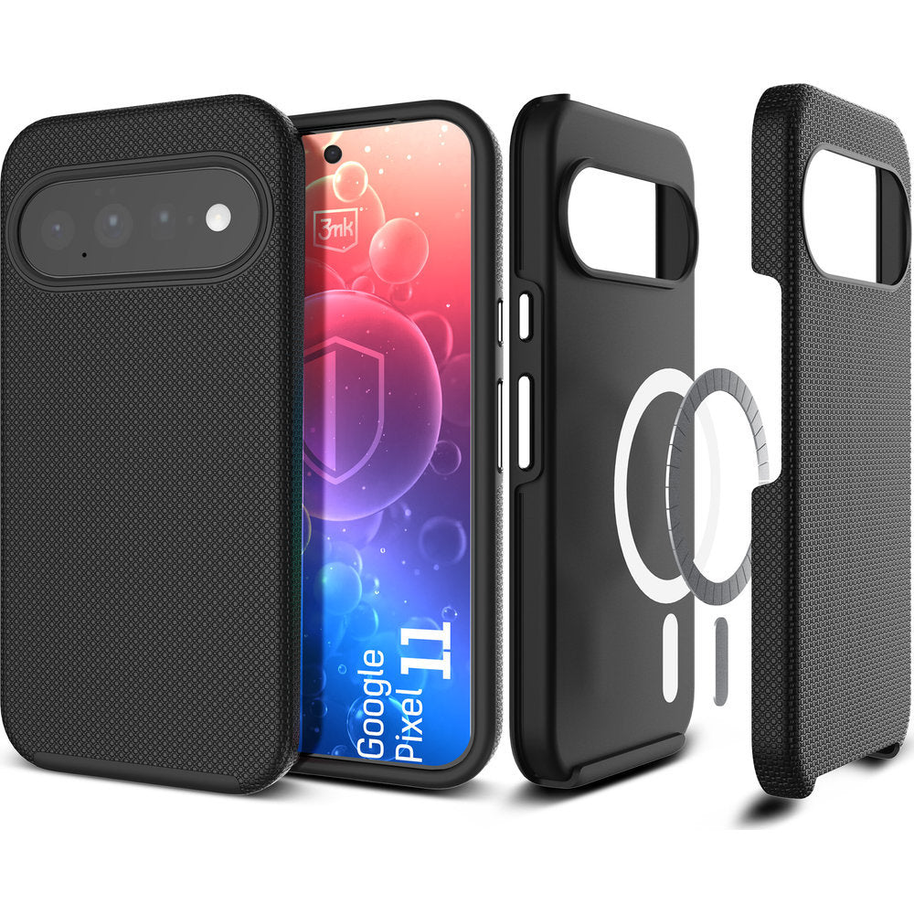 Handyhülle für Google Pixel 11, 3mk Hardy Shockproof MagCase mit MagSafe, Schwarz (1/12)