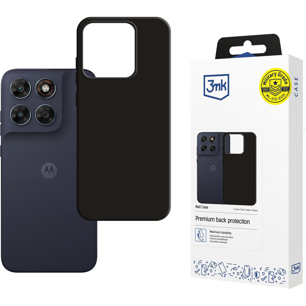 Handyhülle für Motorola Moto G87 5G, 3mk Matt Case, mattes Schwarz