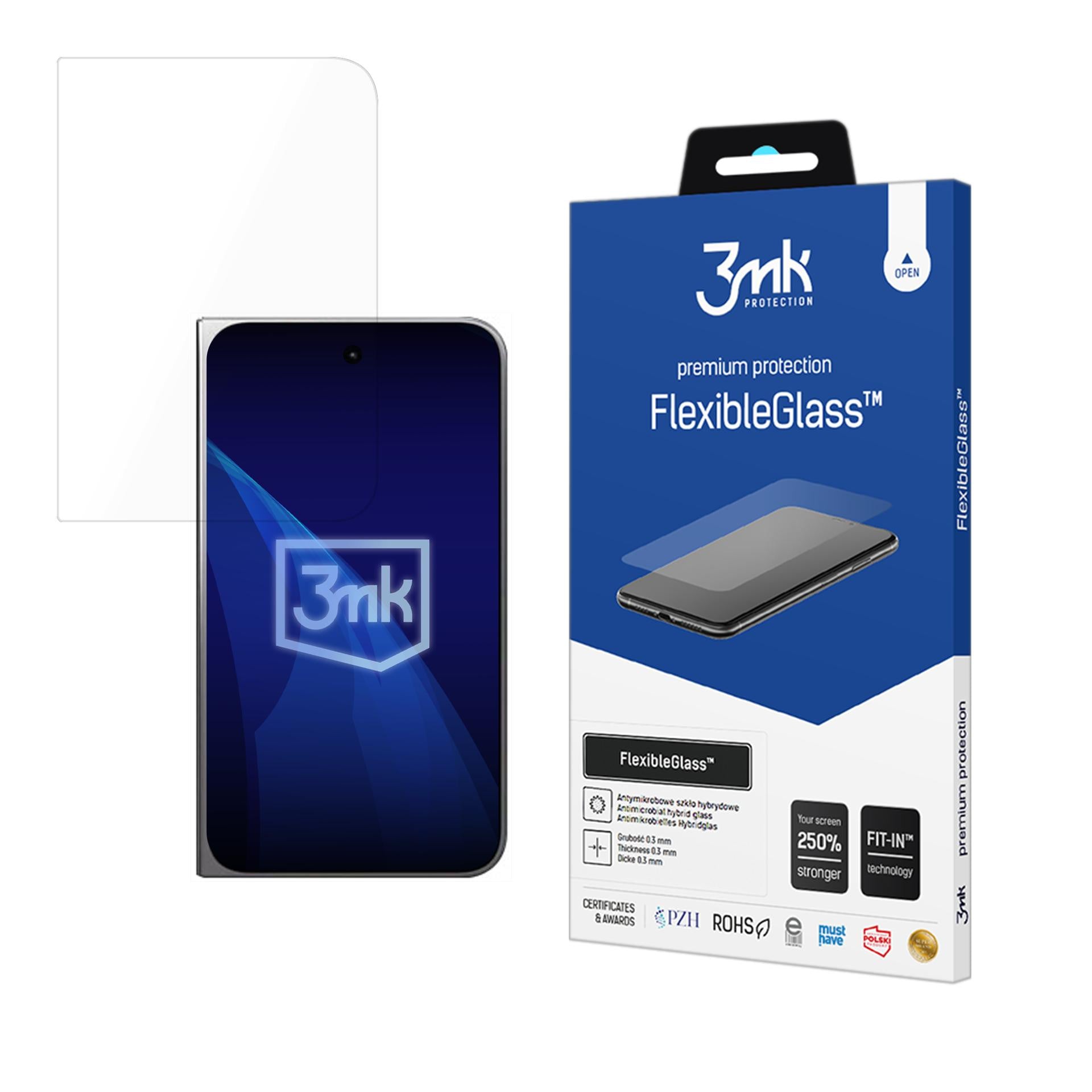 Hybridglas für iPhone Duo, 3mk FlexibleGlass (1/2)