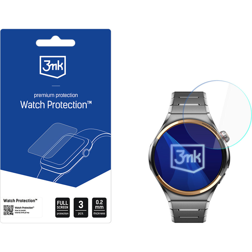 Schutzfolie für Huawei Watch 6 46 mm, 3mk Watch Protection ARC, 3 Stück (1/3)