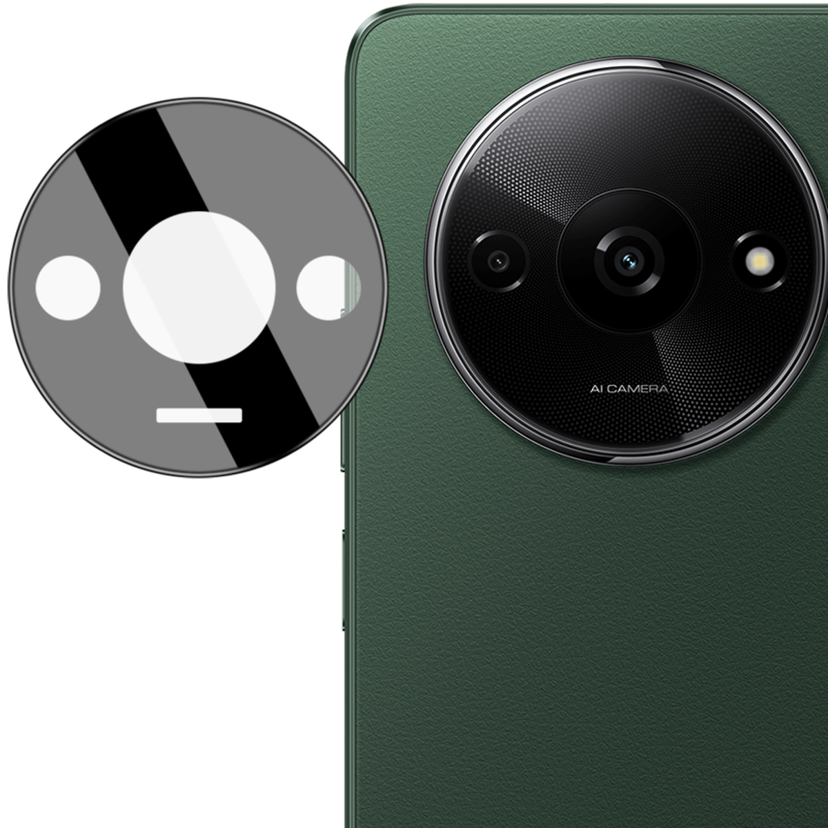 Gehärtetes Glas für die Kamera für Xiaomi Redmi A3 4G, Bizon Glass Silk Lens, 2 Stück