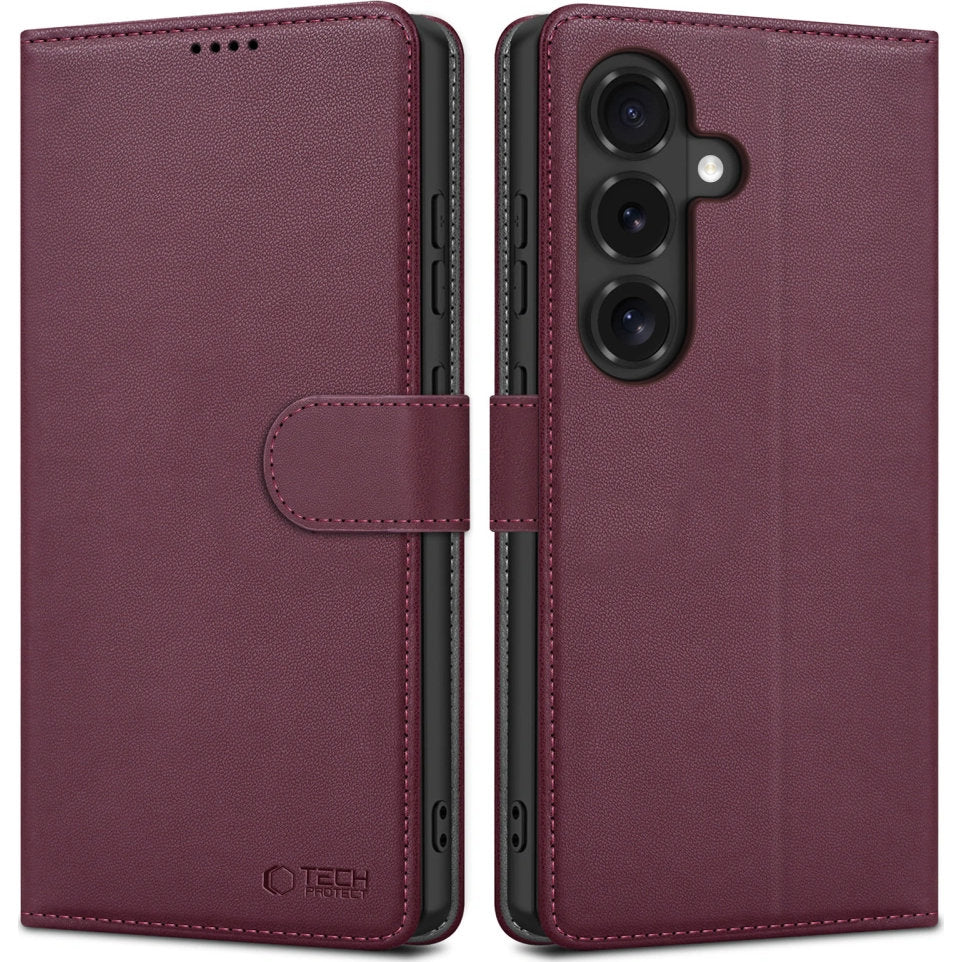 Handyhülle mit Klappe für Galaxy S26 FE, Tech-Protect Wallet, Burgunderrot (1/7)