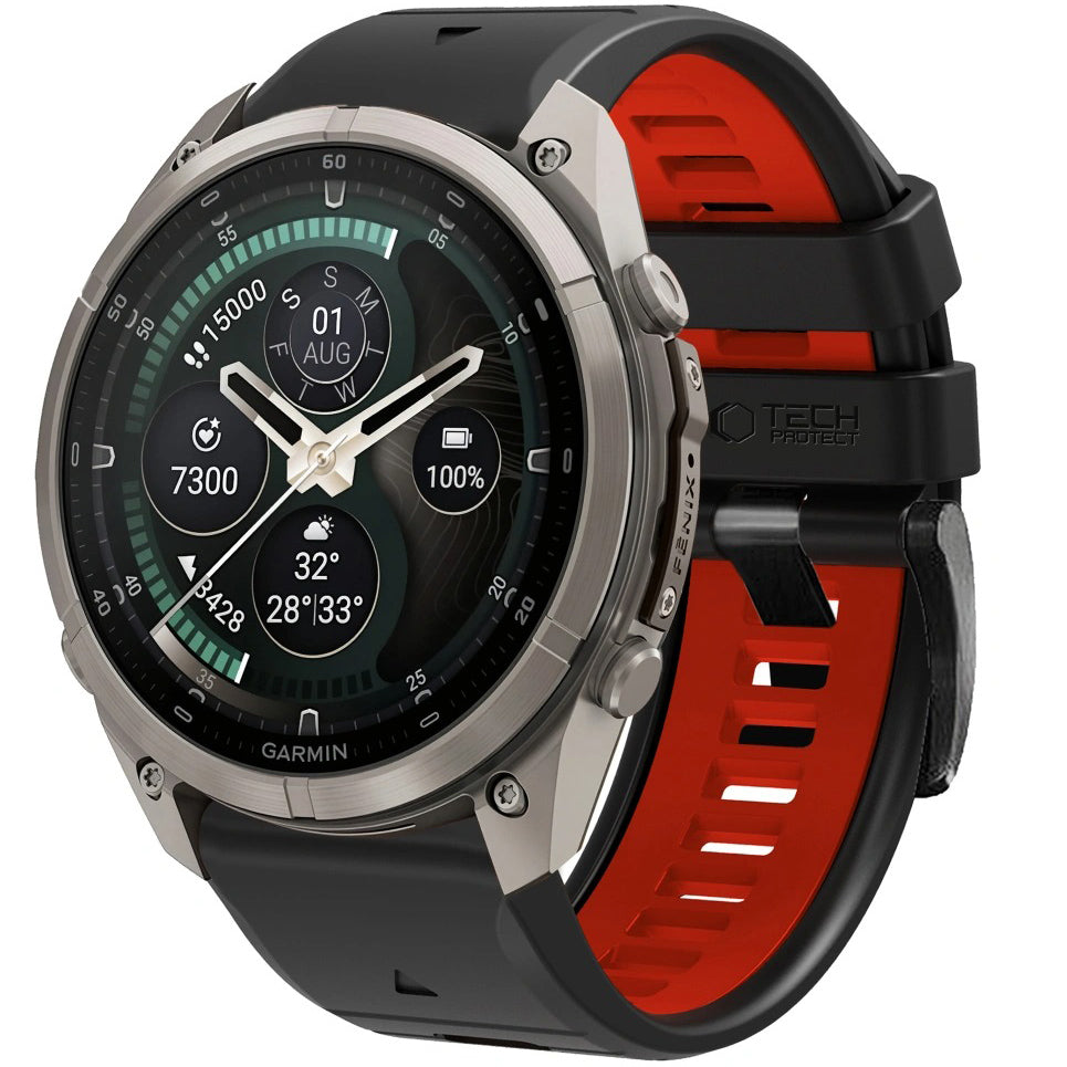 Armband für QuickFit 22 mm, Tech-Protect IconBand, Schwarz-Rot (1/9)
