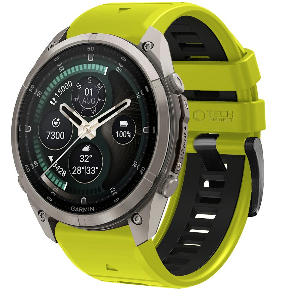 Armband für QuickFit 22 mm, Tech-Protect IconBand, Limonengrün-Schwarz (1/9)
