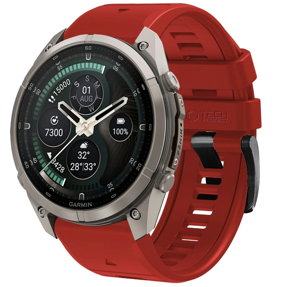 Armband für QuickFit 22 mm, Tech-Protect Silicone, Rot (1/9)