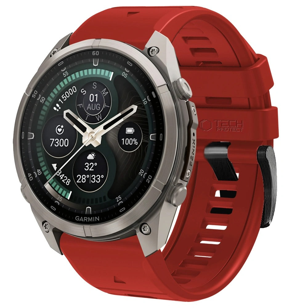 Armband für QuickFit 26 mm, Tech-Protect Silicone, Rot (1/9)