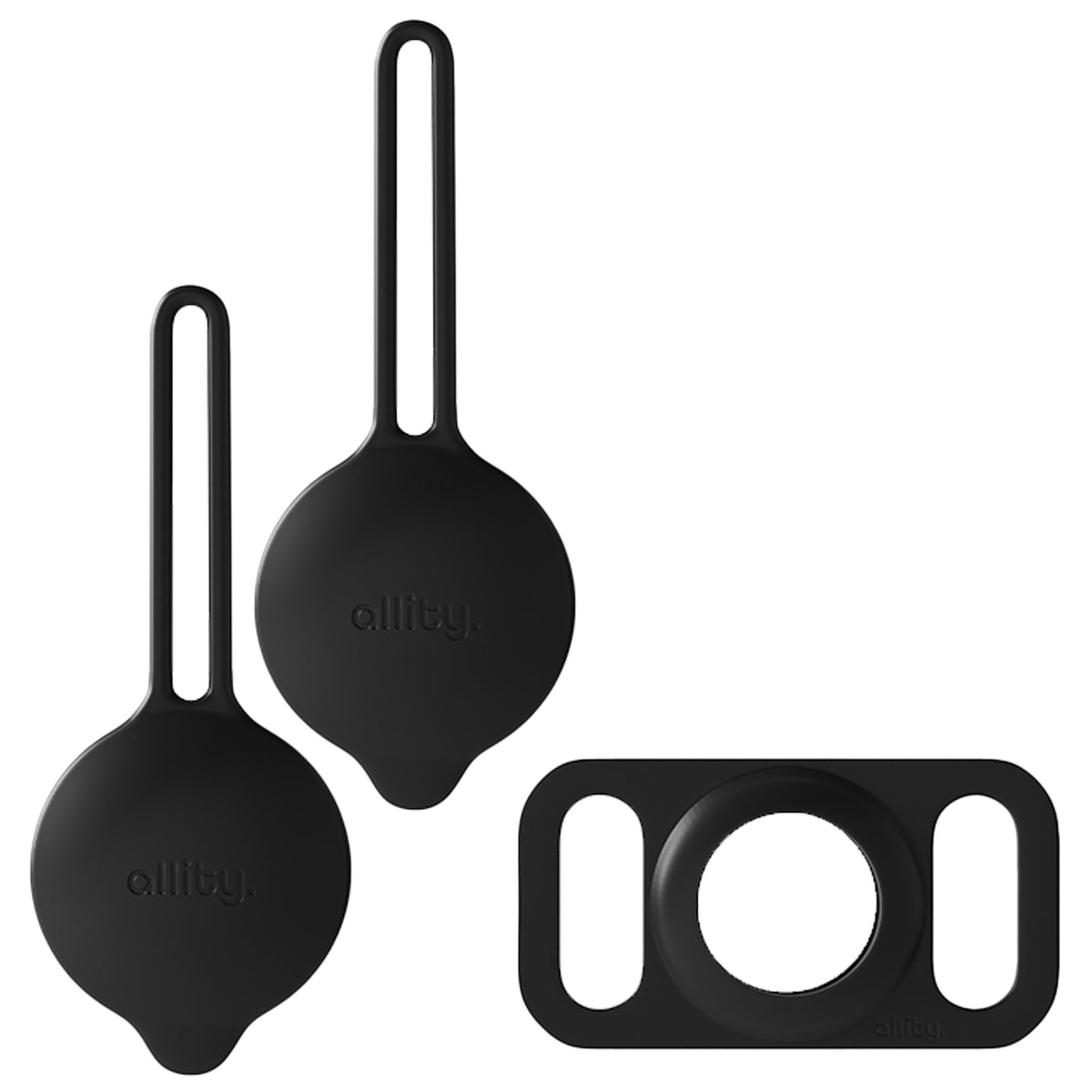 Silikonhülle für Apple AirTag, Allity ASA-300, 3 Stück, Schwarz