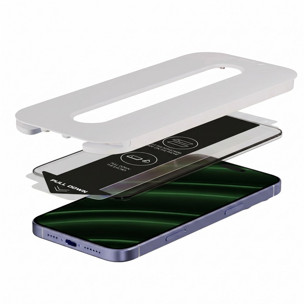 Panzerglas für iPhone 16 Plus / 15 Plus, Hammer Glass Xpress Smart 2-Pack, Schwarze Rahmen (4/6)