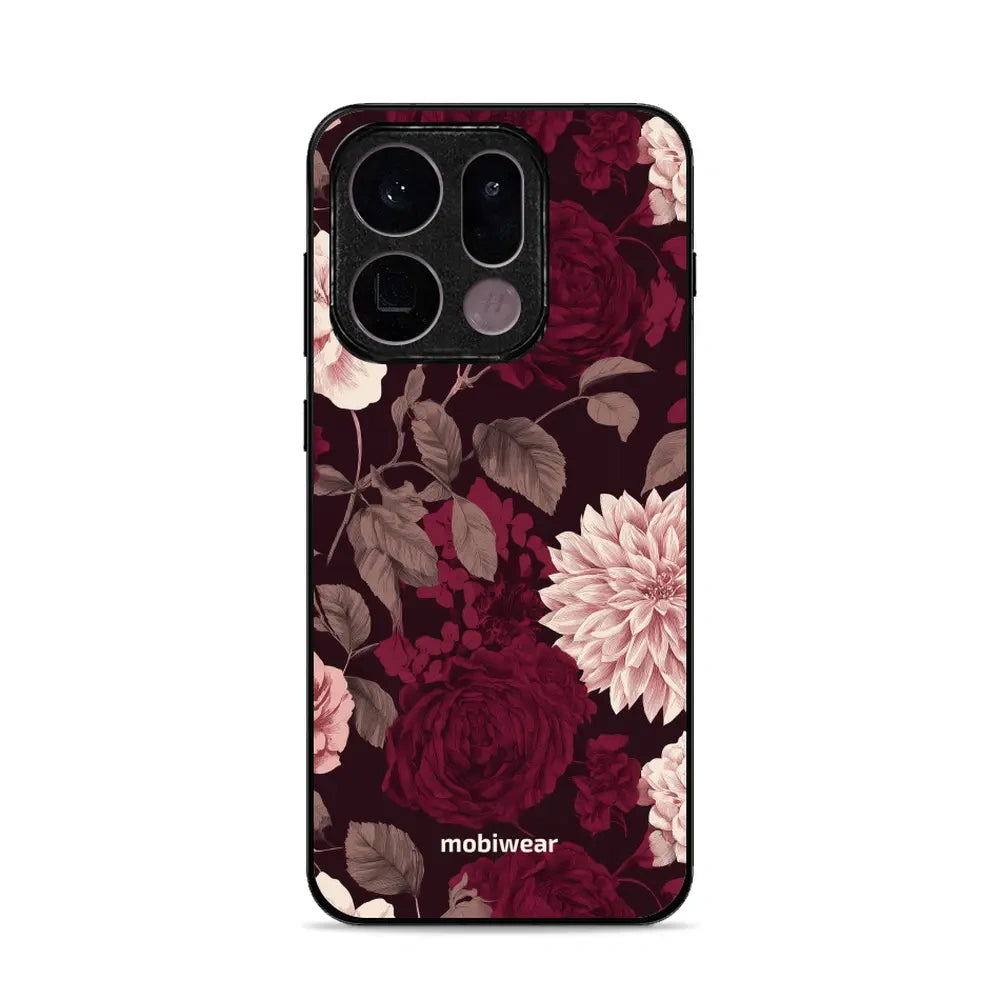 Handyhülle für OPPO Find X9, Mobiwear Glossy Case, Wein und Dahlien