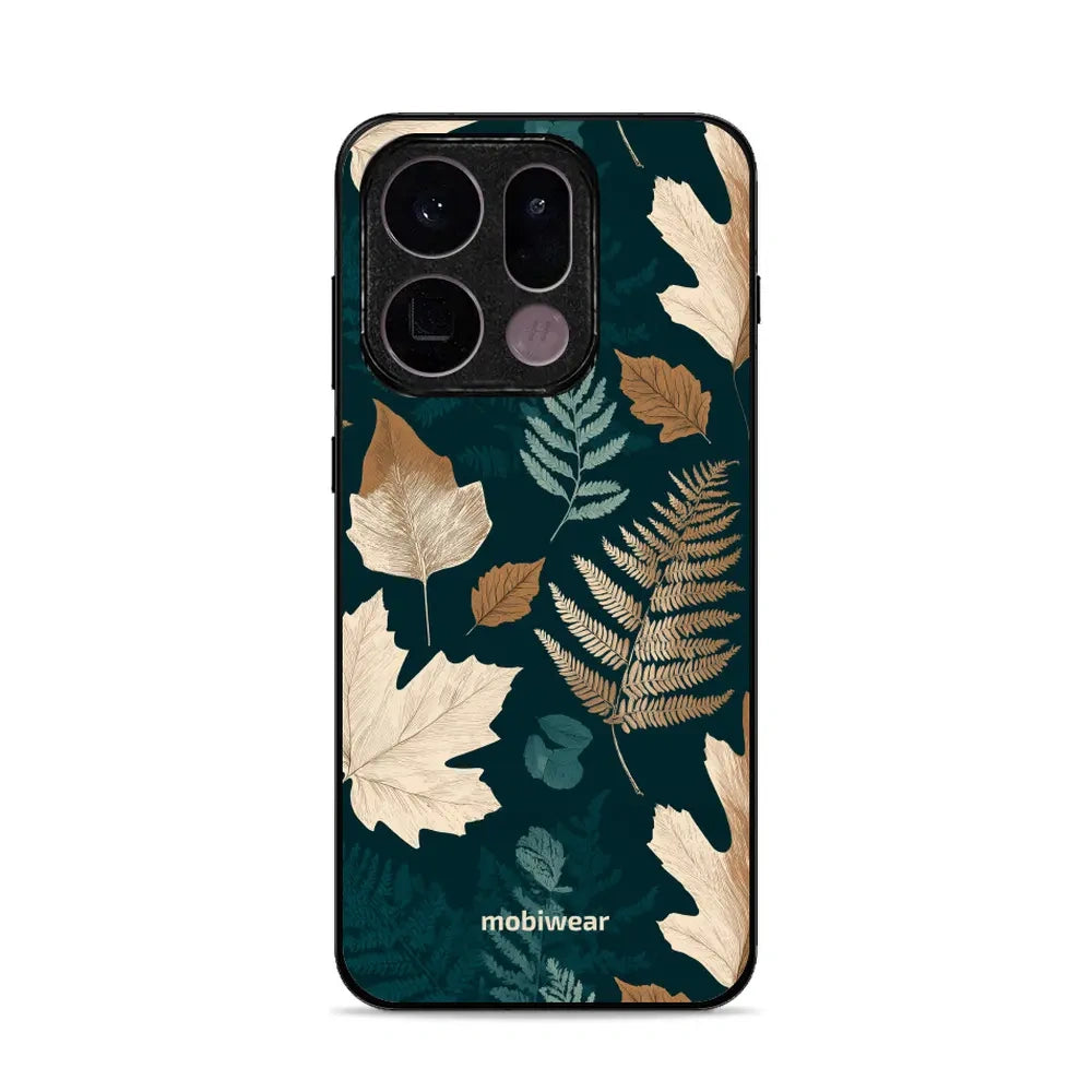 Handyhülle für OPPO Find X9, Mobiwear Glossy Case, Herbarium aus Blättern und Farnen