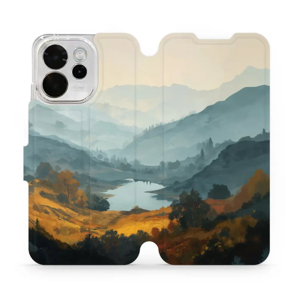 Handyhülle mit klappe für OPPO Reno15 F, Mobiwear Book, See im Tal