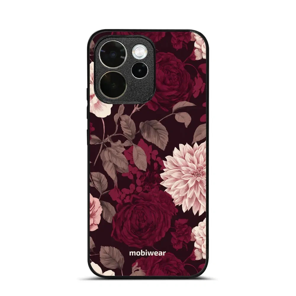 Handyhülle für OPPO Reno15 FS, Mobiwear Glossy Case, Wein und Dahlien
