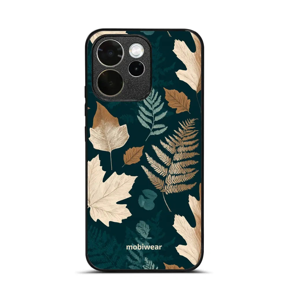 Handyhülle für OPPO Reno15 FS, Mobiwear Glossy Case, Herbarium aus Blättern und Farnen