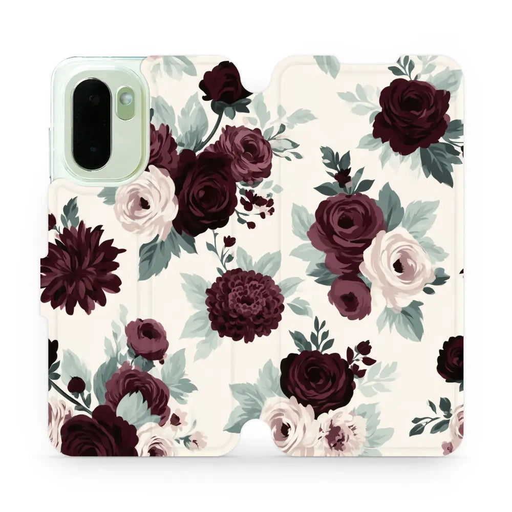 Handyhülle mit klappe für OnePlus 15R, Mobiwear Book, Rosen mit Salbei auf Creme