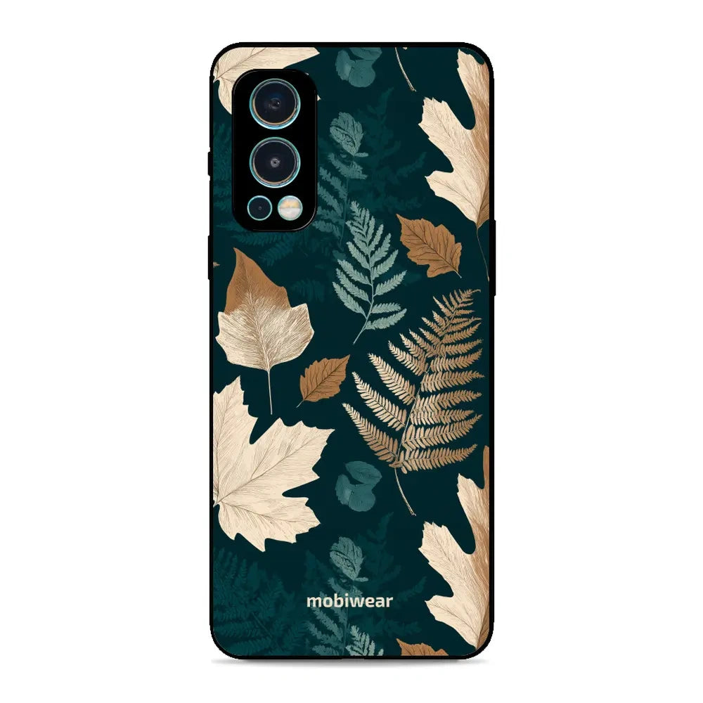 Handyhülle für OnePlus Nord 2 5G, Mobiwear Glossy Case, Herbarium aus Blättern und Farnen