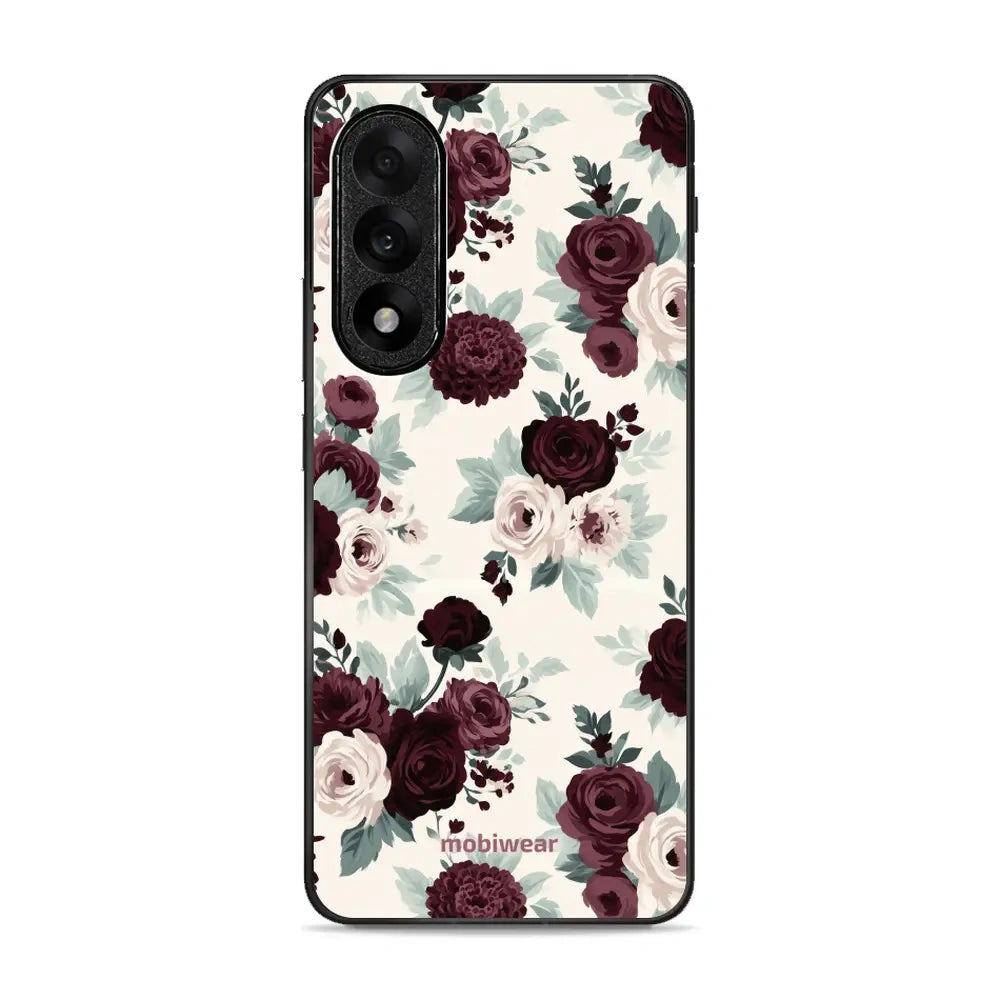Handyhülle für OnePlus Nord 5, Mobiwear Glossy Case, Rosen mit Salbei auf Creme