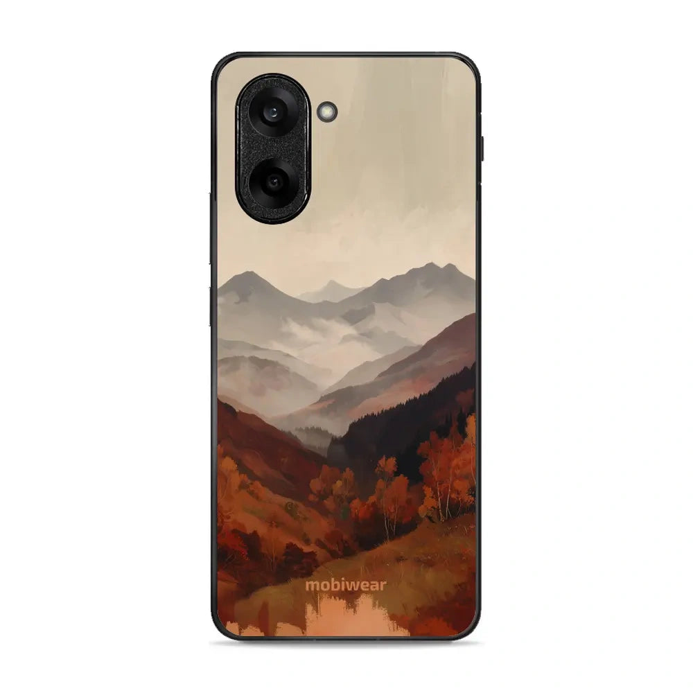 Handyhülle für OnePlus Nord CE5 5G, Mobiwear Glossy Case, Nebliges Tal in den Bergen