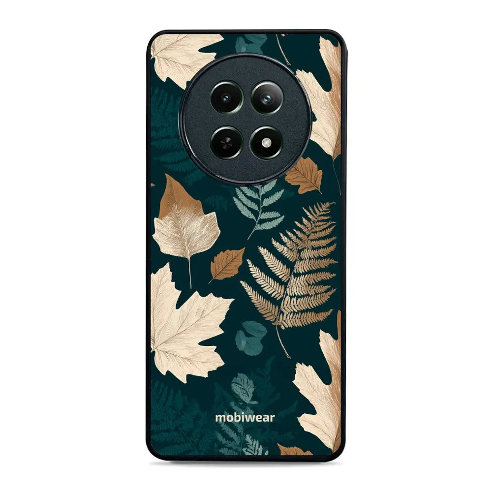 Handyhülle für realme 12, Mobiwear Glossy Case, Herbarium aus Blättern und Farnen