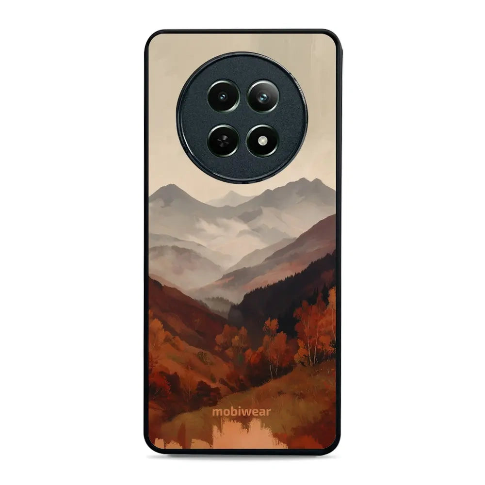 Handyhülle für realme 12, Mobiwear Glossy Case, Nebliges Tal in den Bergen