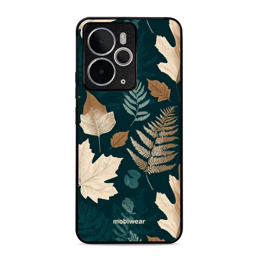 Handyhülle für realme 14 5G, Mobiwear Glossy Case, Herbarium aus Blättern und Farnen