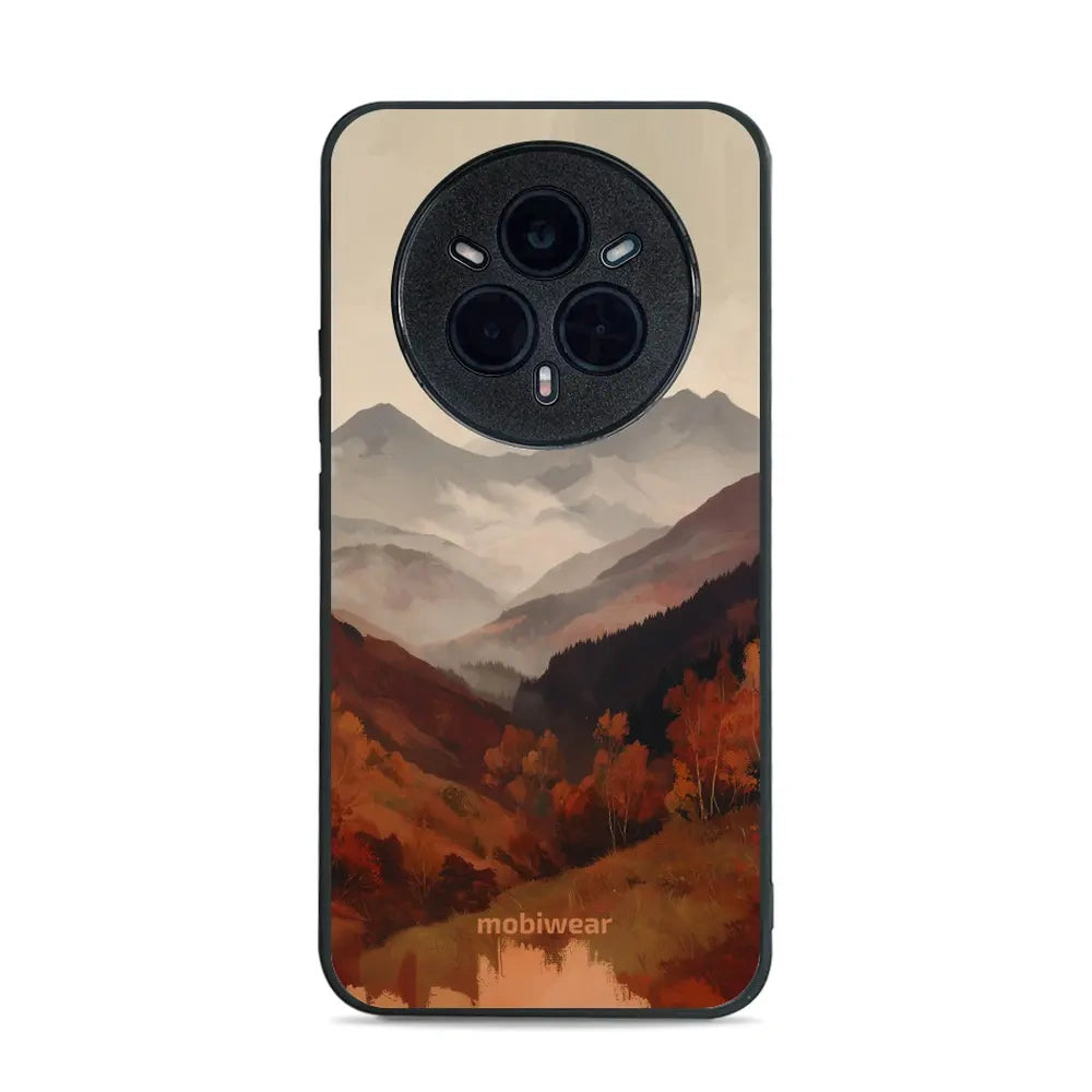 Handyhülle für realme 14 Pro Plus 5G, Mobiwear Glossy Case, Nebliges Tal in den Bergen