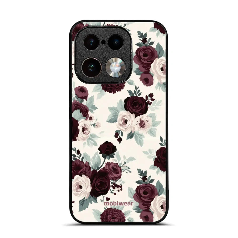 Handyhülle für realme 16 Pro 5G, Mobiwear Glossy Case, Rosen mit Salbei auf Creme