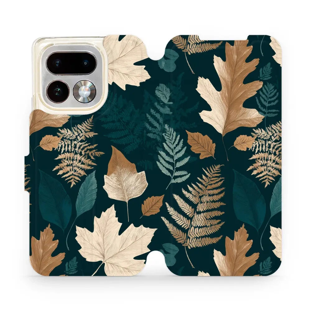 Handyhülle mit klappe für realme 16 Pro 5G, Mobiwear Book, Herbarium aus Blättern und Farnen