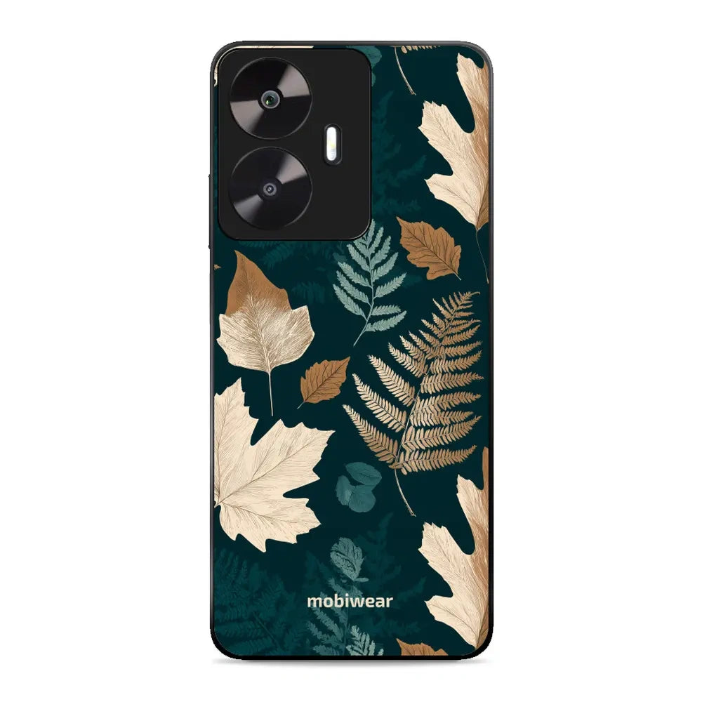 Handyhülle für realme C55, Mobiwear Glossy Case, Herbarium aus Blättern und Farnen