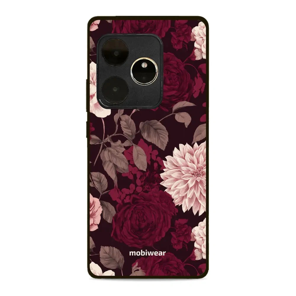 Handyhülle für realme GT 6, Mobiwear Glossy Case, Wein und Dahlien