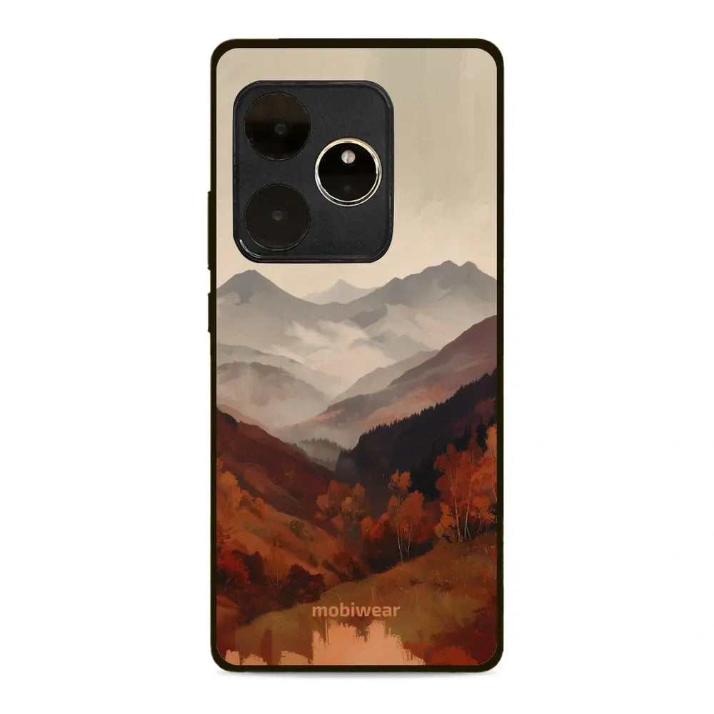 Handyhülle für realme GT 6, Mobiwear Glossy Case, Nebliges Tal in den Bergen