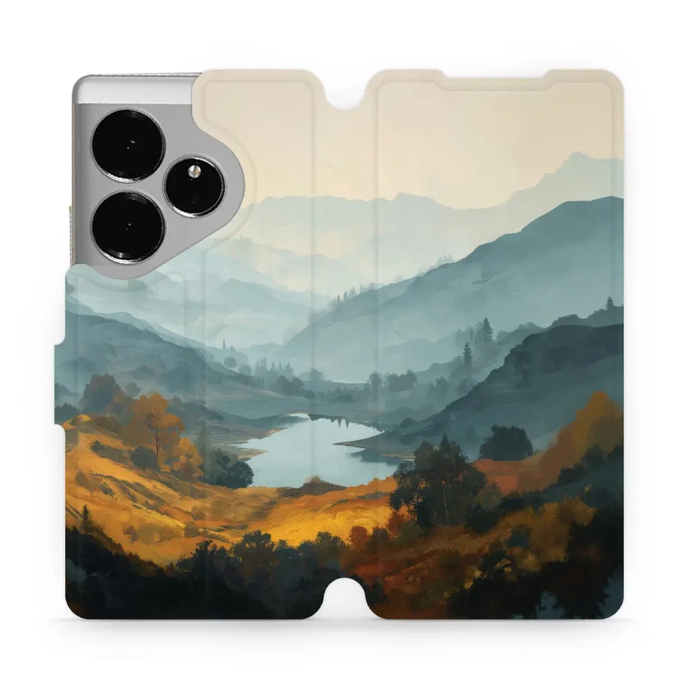 Handyhülle mit klappe für realme GT 6, Mobiwear Book, See im Tal